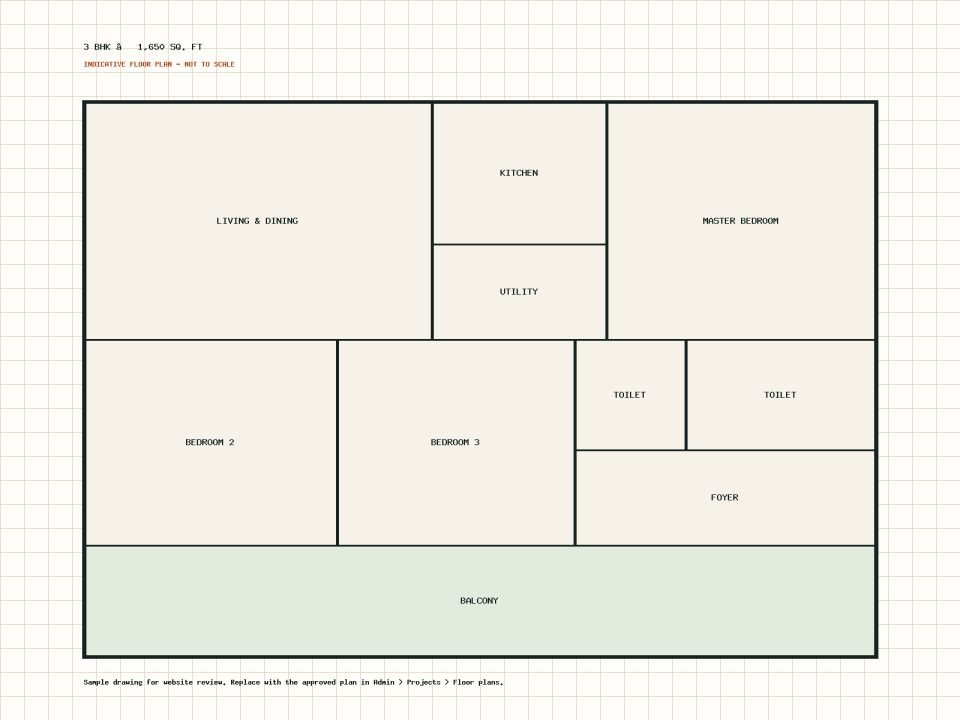 3 BHK — 1,650 sq. ft